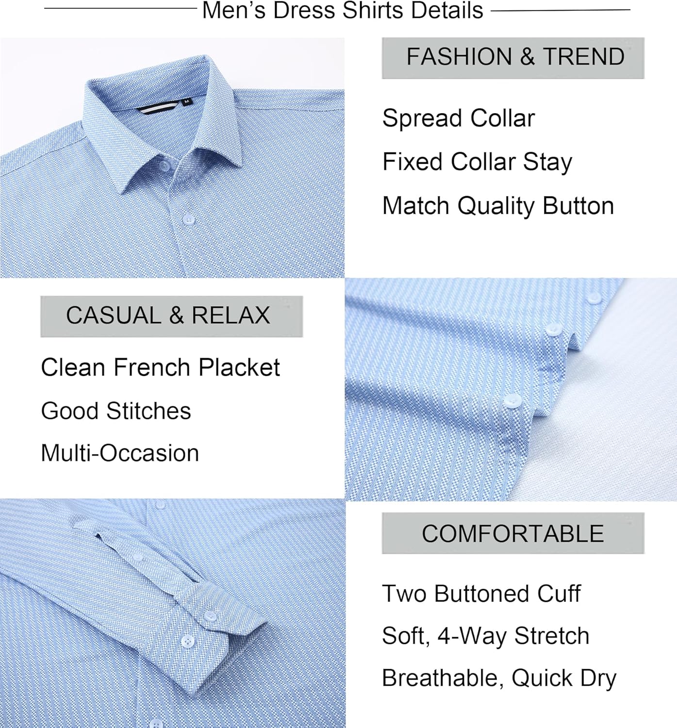 Alex Vando Mens Print Button Down Shirts Breathable Long Sleeve Regular Fit Knit Dress Shirts for Men - Image 5