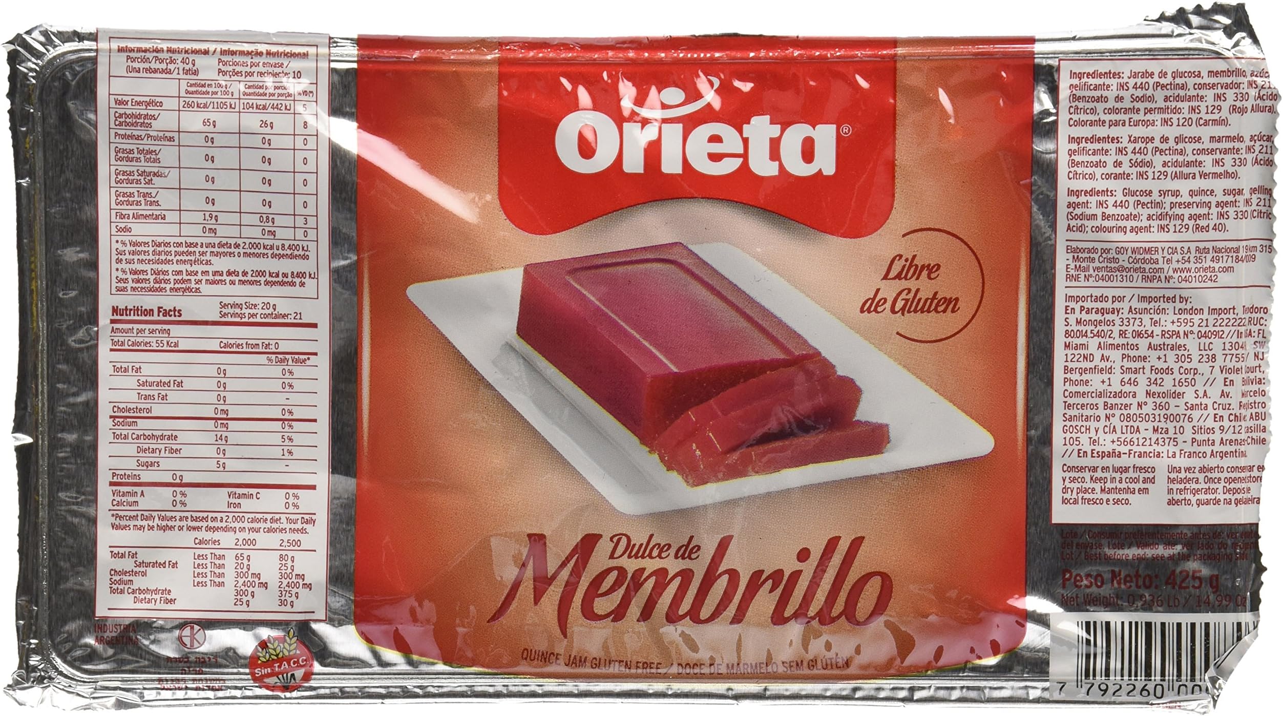 Orieta Dulce de Membrillo 500 Gr