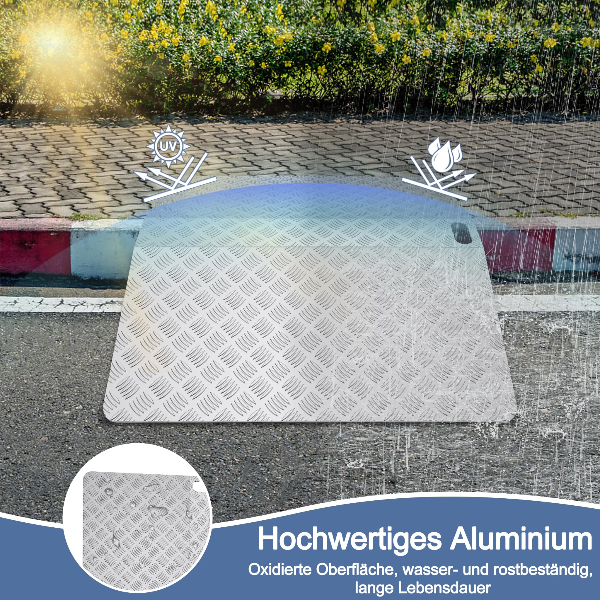 LARS360 Aluminiowa rampa progowa do drzwi 270 kg – rampa dla wózków inwalidzkich 100 cm, rampa progowa do drzwi, stopni i wejścia, antypoślizgowa i przenośna, mobilna rampa do wózka inwalidzkiego