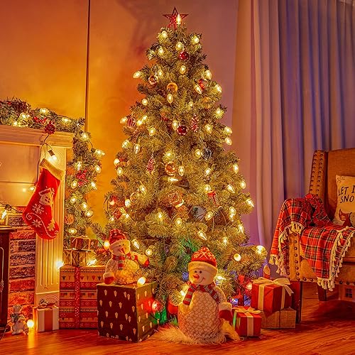 Miniatura 3 de Paquete de 25 bombillas incandescentes C9, bombilla de Navidad de repuesto C9 para la tira de luces de Navidad, base intermedia E17, 7 vatios