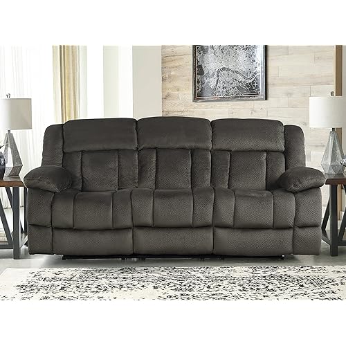 Lexicon Neuport Wall-Hugger Manual Double Reclining Sofa, Chocolate