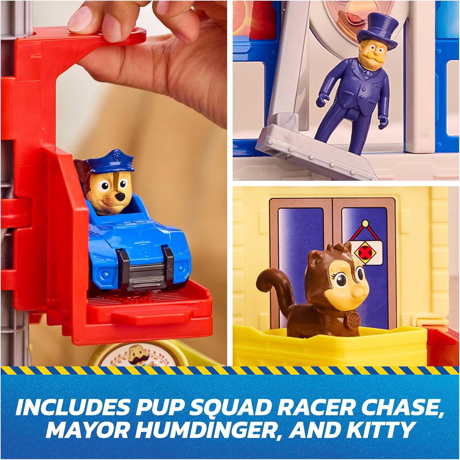 Paw Patrol: Pup Squad, Search & Rescue HQ Playset with Chase Pup Squad Racer, Humdinger Action Figure & Kitty Pal, Kids Toys for Boys & Girls Ages 3+ - Image 3
