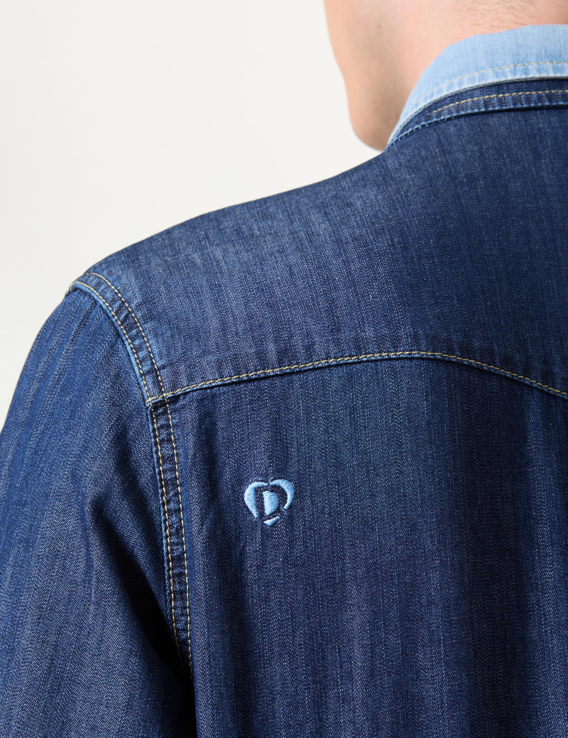 Desigual Maglietta da Uomo A Maniche Lunghe in Denim T-Shirt
