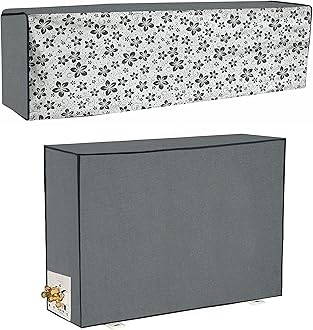 Yellow Weaves 100% Waterproof and Dust Proof Split AC Cover for 1.5 to 2.0 Ton- Grey Color, Polyvinyl Chloride (PVC)