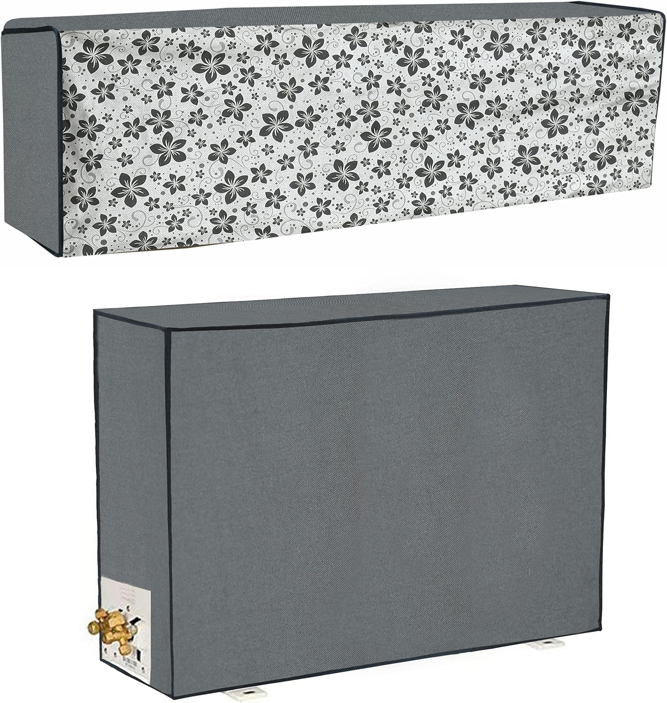 Yellow Weaves 100% Waterproof and Dust Proof Split AC Cover for 1.5 to 2.0 Ton- Grey Color, Polyvinyl Chloride (PVC)