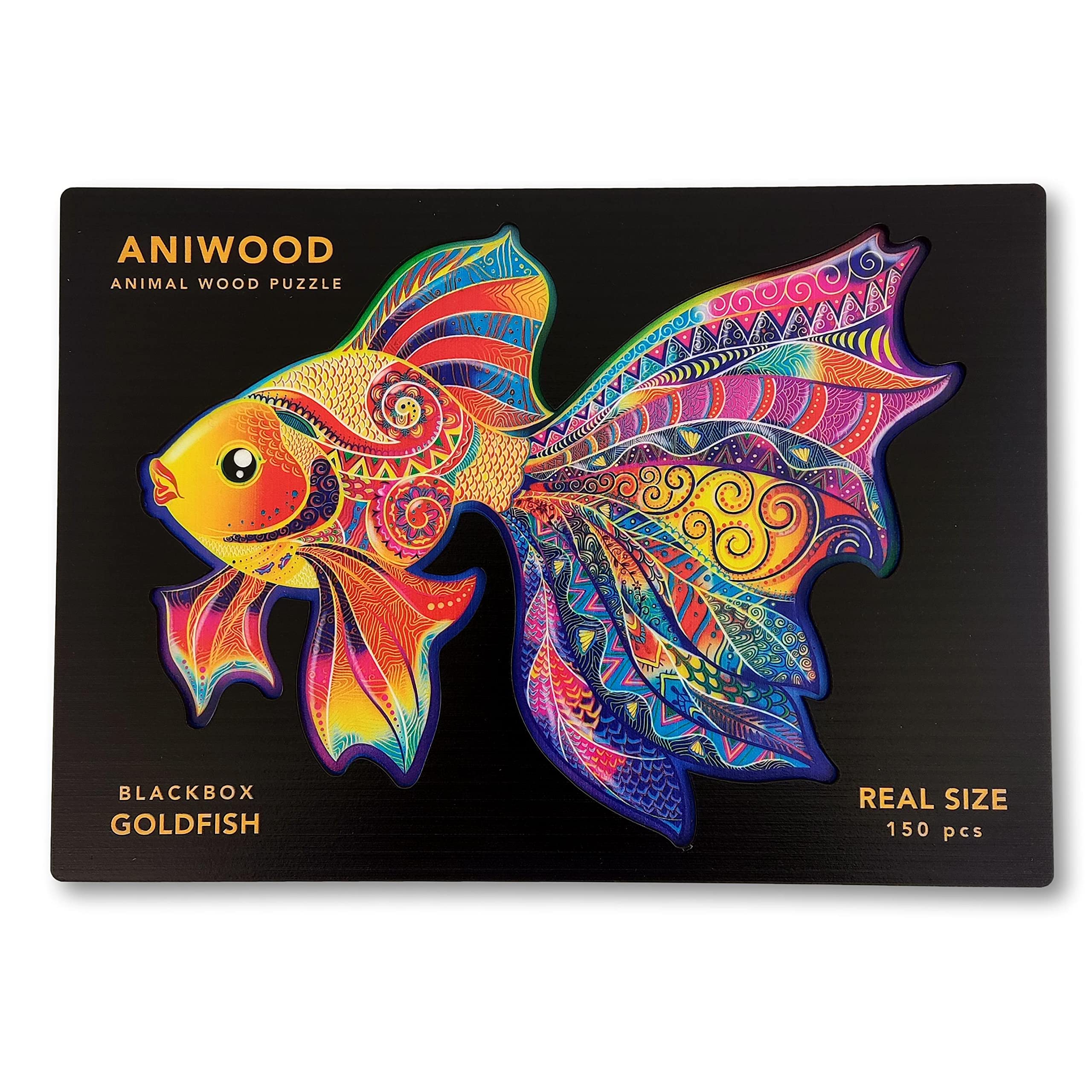 ANIWOOD Puzzle de Madera de Animales. Tapa troquelada, Caja a tamaño Real del Puzzle. 3 Modos de dificultad, Elemento Decorativo. Piezas únicas Originales de Animales (Medium, Caballito de Mar) — view 35