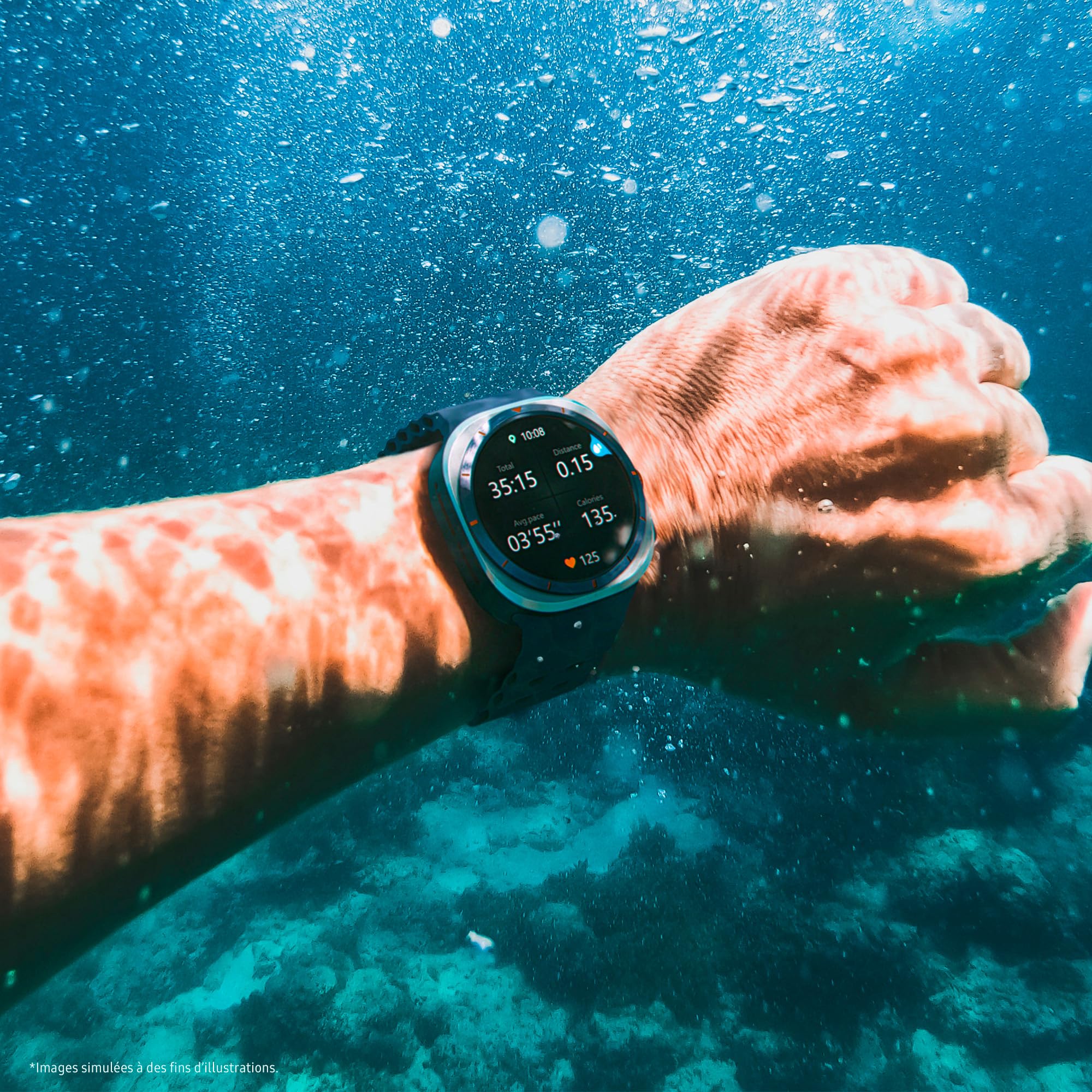 Samsung Galaxy Watch Ultra (2025), Montre Connectée, Bouton d'action, Galaxy AI, GPS Double fréquence, 4G, 47mm, Bleu Titane, Chargeur Secteur Rapide 25W Inclus, Version FR