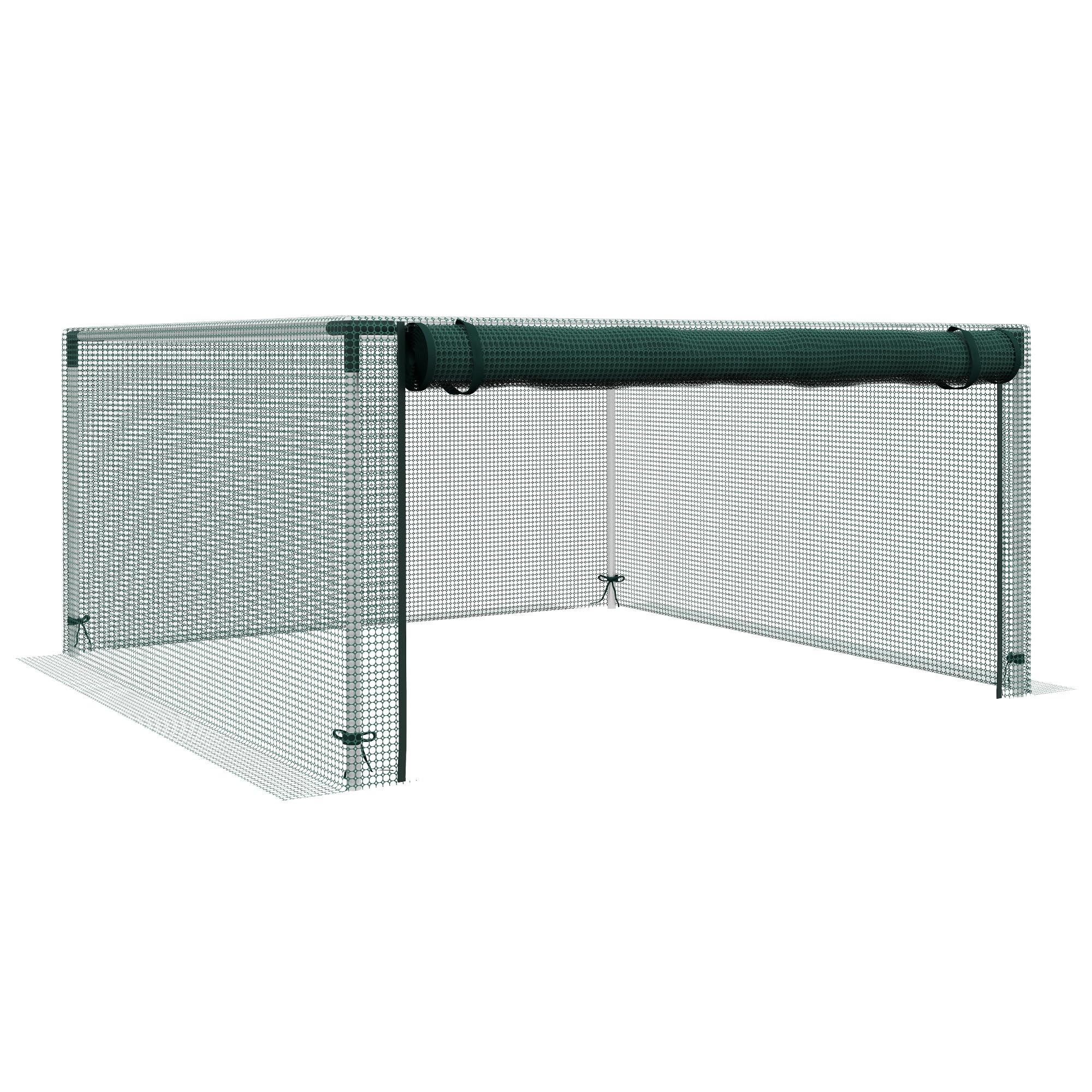 Outsunny Pflanzenschutznetz 1,25 x 1,25 m mit Reißverschluss und Stahlrahmen