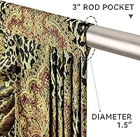 Vista 11 de Loom and Mill Luxury Waterfall Valances for Windows, Elegant Jacquard Thick Swag Curtains Valance with Tassels for Living Room, Bedroom Party Light