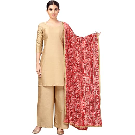 Vegan Silk Bandhni Dupatta 42 X 2.5 M