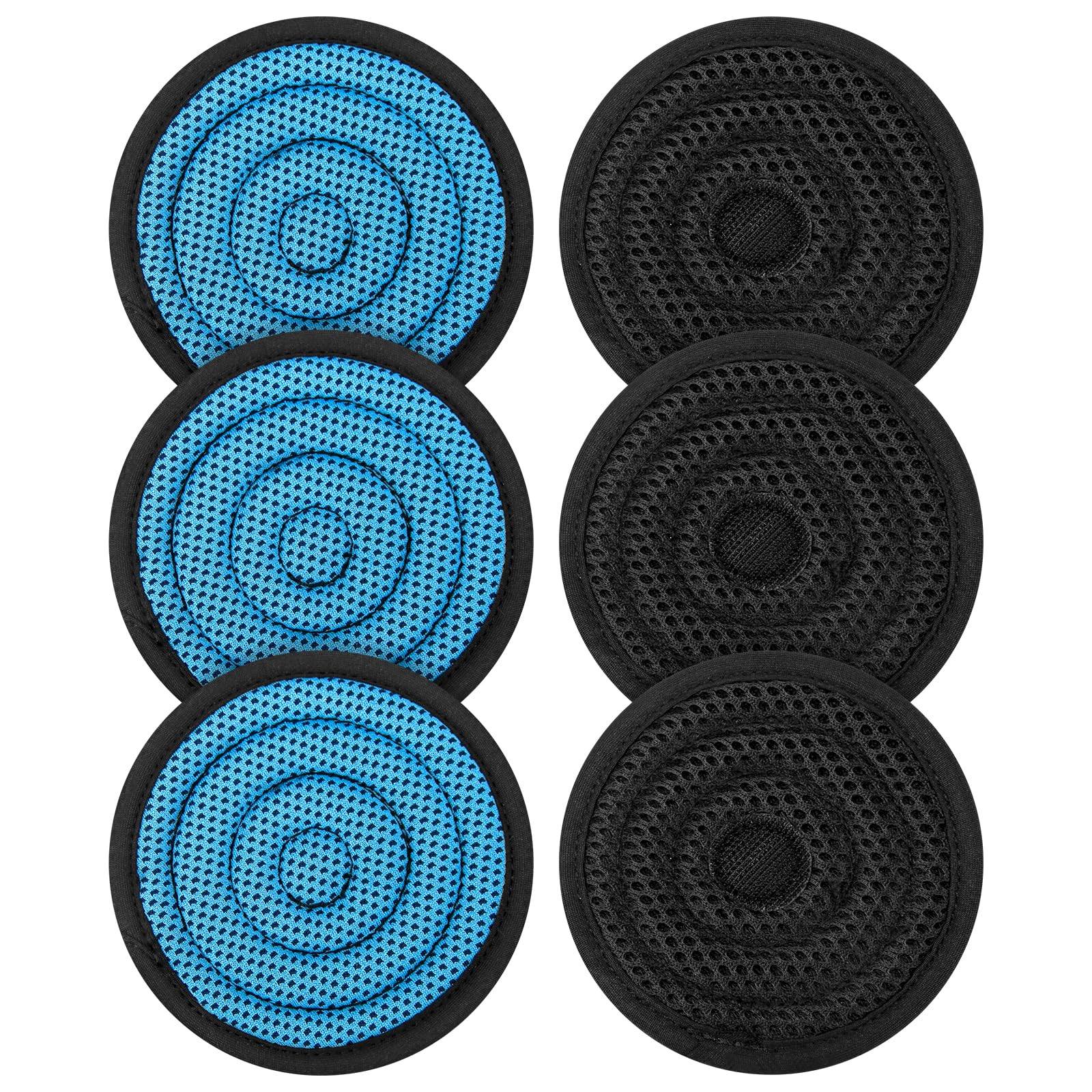 Almohadilla superior para cascos, lavable, relleno acolchado, repuesto de refrigeración para cascos y cascos de suspensión, azul, paquete de 6