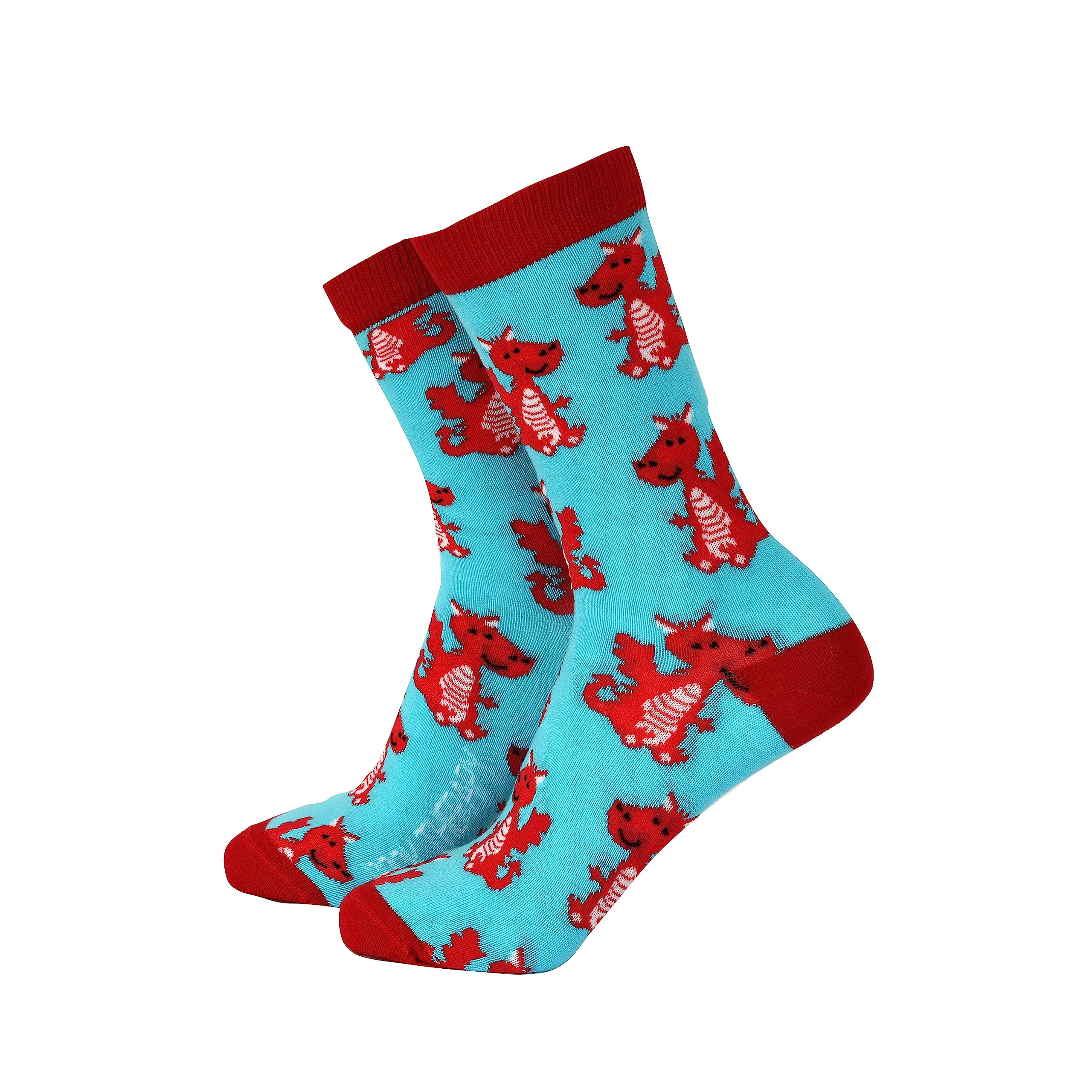 Sock Therapy Womens Novelty Colorful Bamboo Socks Smart Design Animal Print Comfortable Breathable Socks Non Slip Great Gift - Welsh Baby Dragons Socks