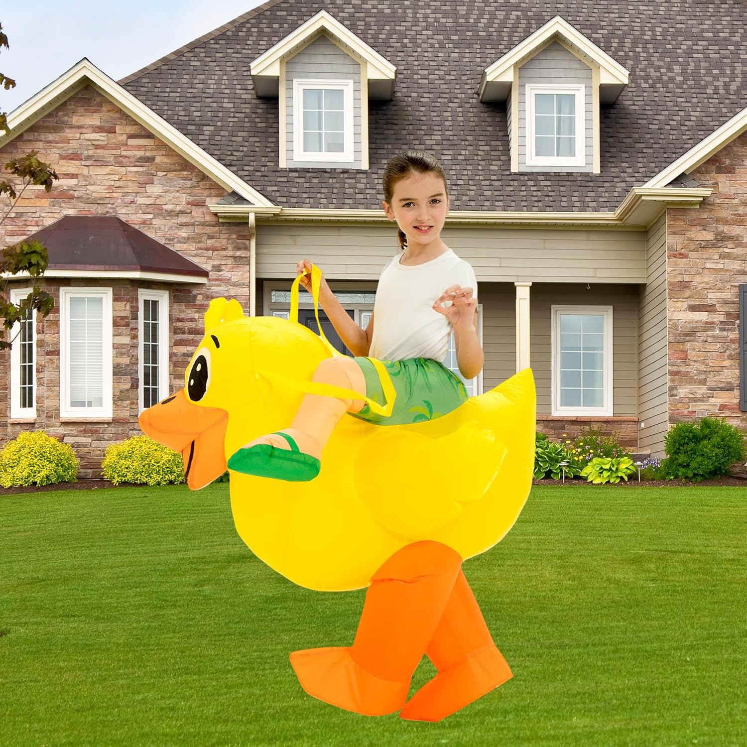 One Casa Blow Up Party Costume,Inflatable Costumes for Kids,Ride On Duck Costume,Halloween Costumes for Girls/Boys - Image 3