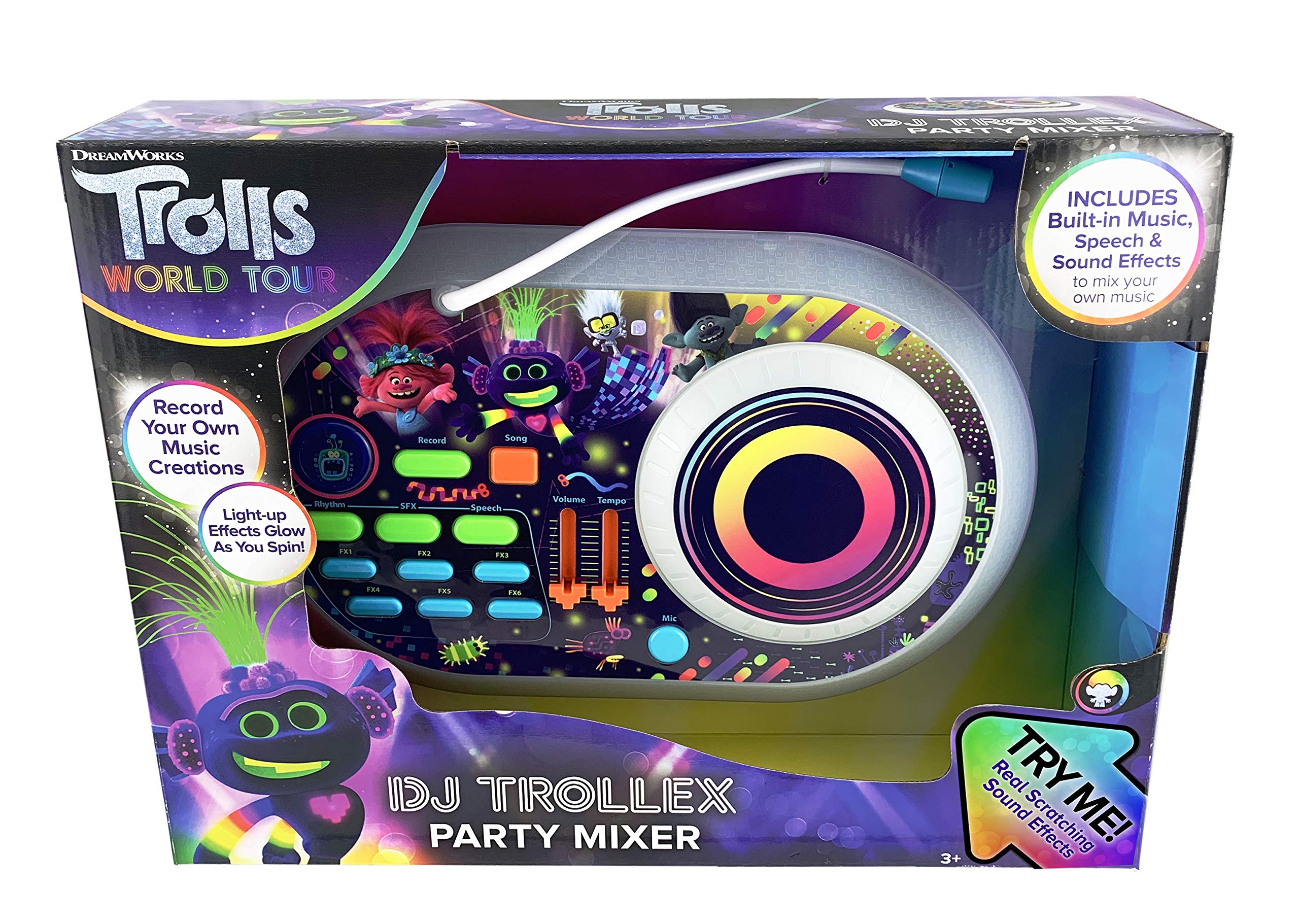 Trolls World Tour DJ Trollex Party Mixer Turntable Toy for Kids Toddler