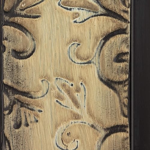 Miniatura 6 de Everly Hart Collection Espejo de cuerpo entero de pie de metal en relieve de bronce antiguo