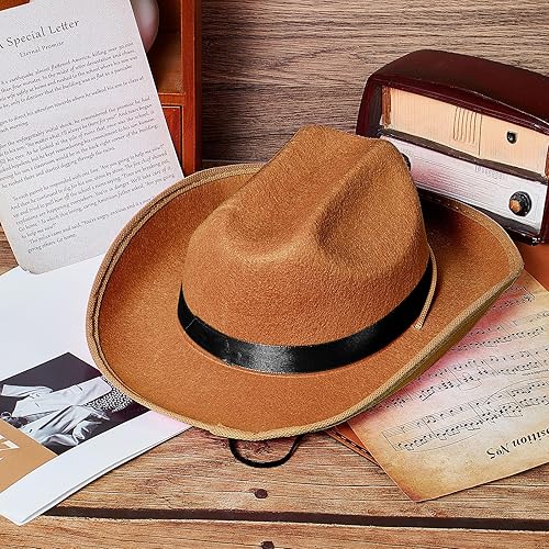 Miniatura 4 de Hercicy Sombrero de Vaquero Occidental para Niños Sombrero de Vaquera para Niños y Niñas Disfraz de Vestir, Suministros para Fiestas de Navidad y