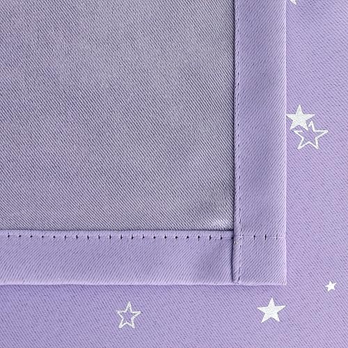 Miniatura 8 de BGment Cortinas de oscurecimiento de habitación para dormitorio, con aislamiento térmico, con ojales, estampado de estrellas plateadas, cortinas