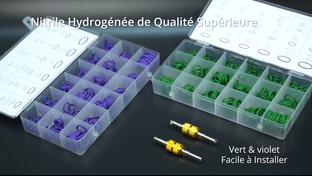 Kit De 270 Joints Toriques (18 Tailles) Pour Climatisation Auto - Couleur Violet, Neuf