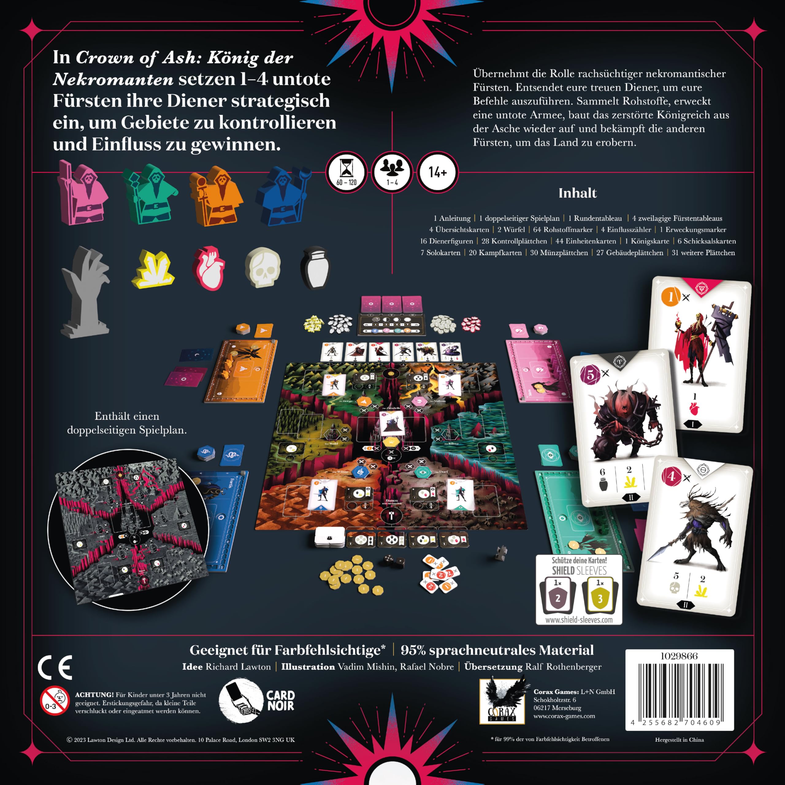 Corax Games | Crown of Ash - König der Nekromanten | Kennerspiel für 1-4 Spieler ab 14 Jahren | Deutsch