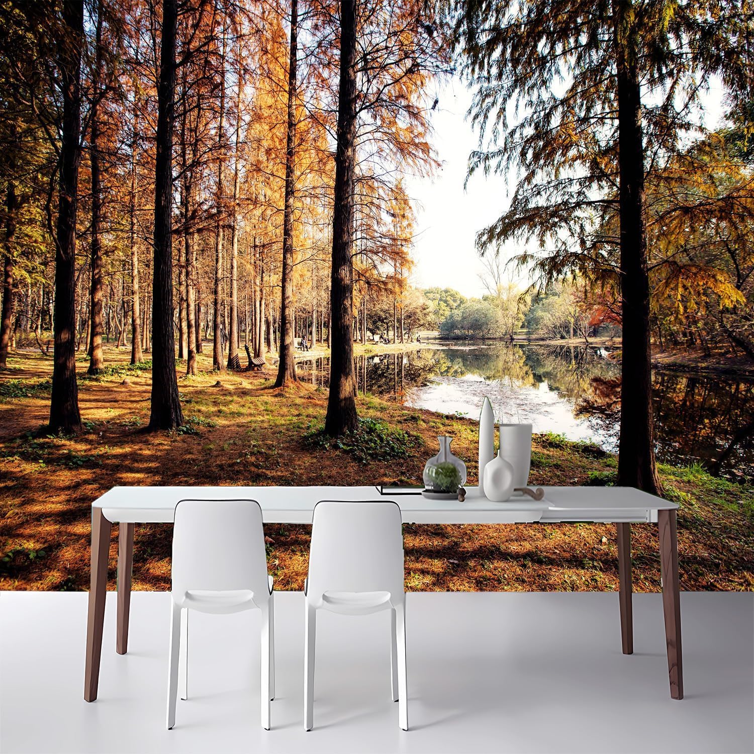 Papier peint panoramique forêt intissé haut de gamme grand format 450x315