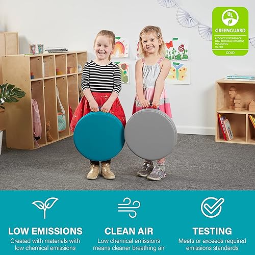 Miniatura 6 de Factory Direct Partners SoftScape 15 inch Round Classroom Floor Cushions with Handles; Flex Seating for Daycare, Preschool, Playroom; 2 inch Thick