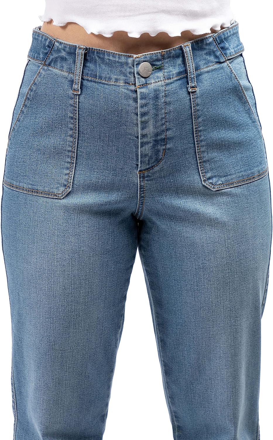 1822 Denim Women's Petite 26" Re:Denim High-Rise Utility Straight Jeans