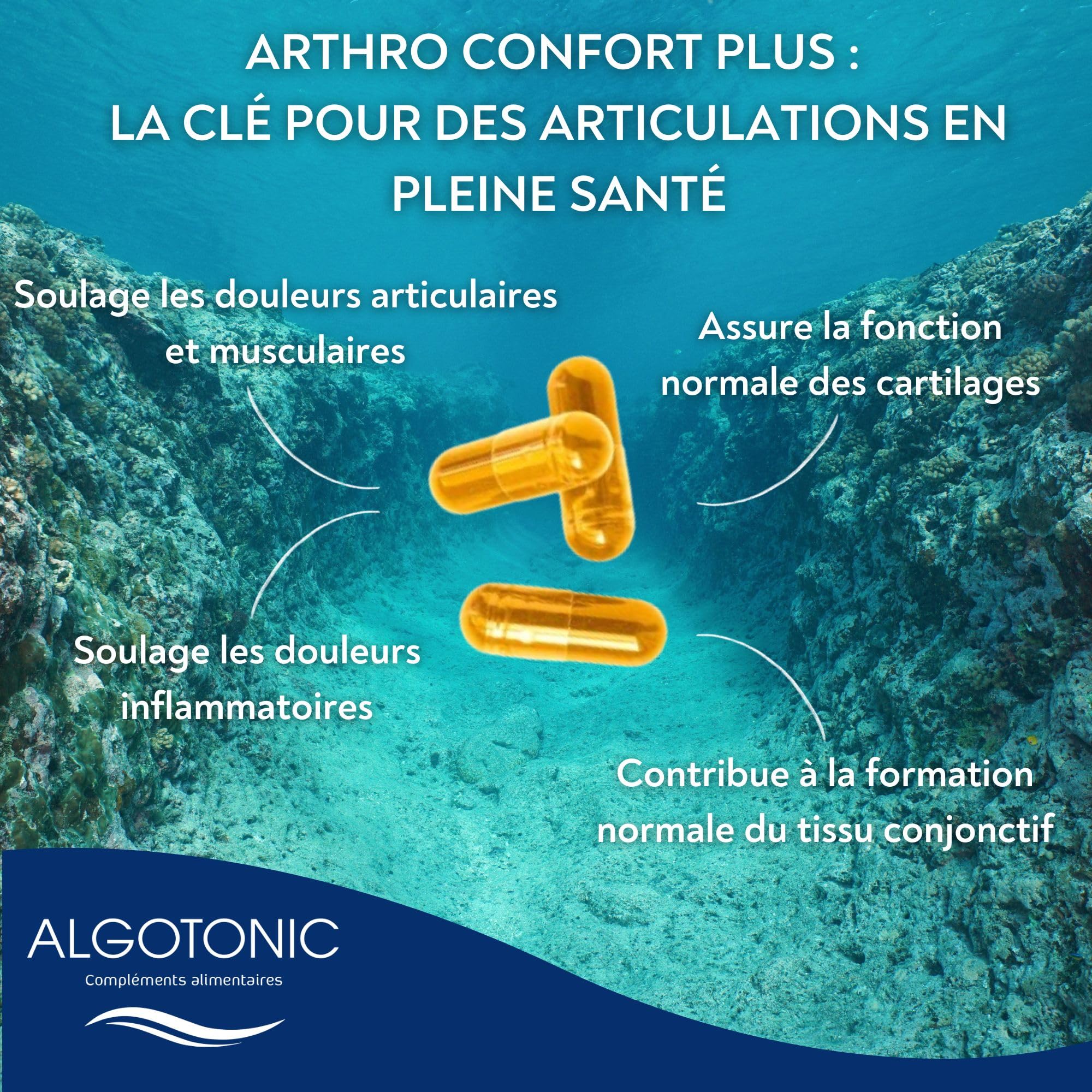 Arthro Confort Plus - Complément Alimentaire Naturel pour Articulations et Cartillages - Gélules - Glucosamine, Chondroïtine, Curcuma, Manganèse, Vitamine C (150 gélules)