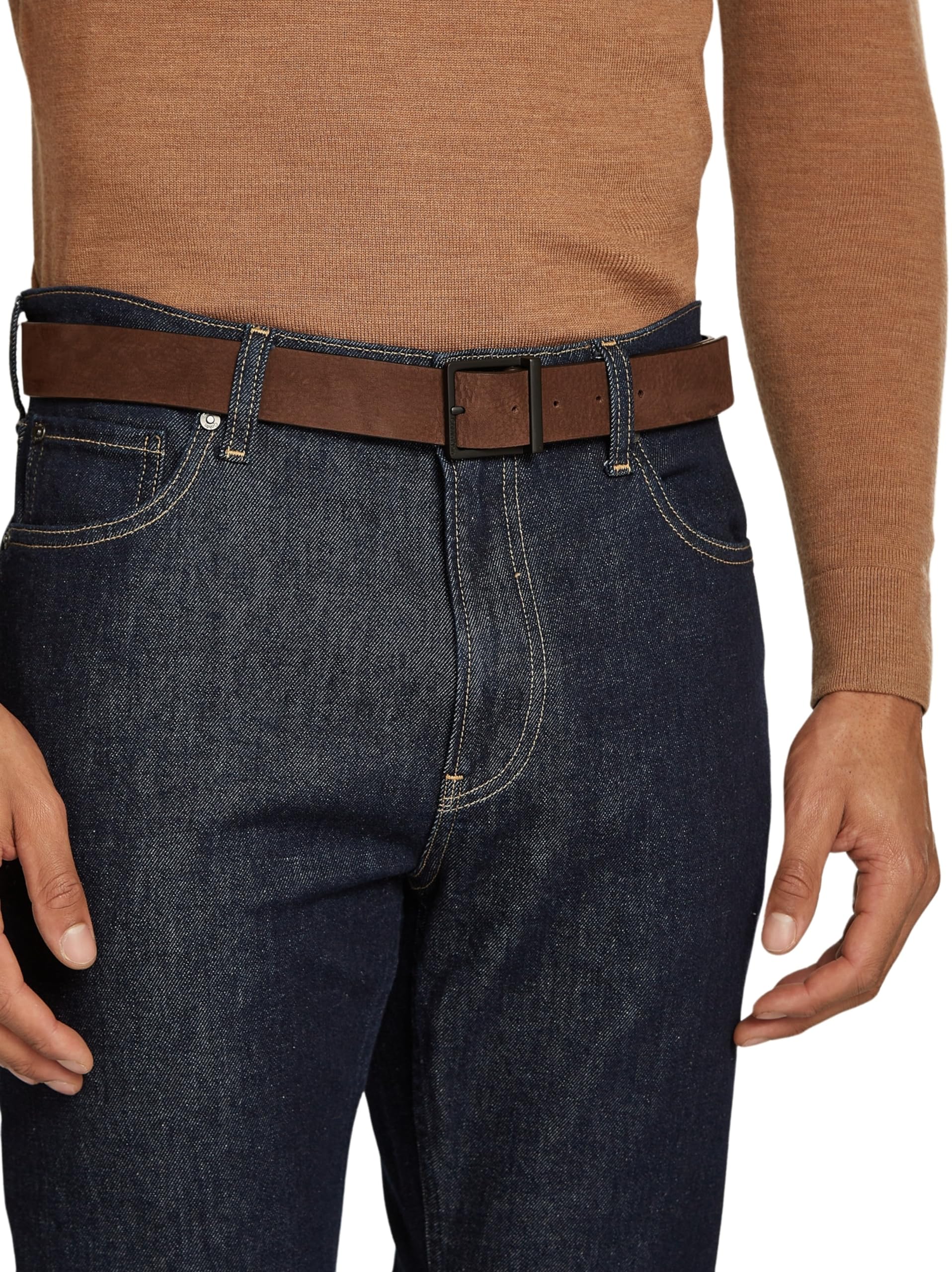 Calvin Klein Stały pasek Mężczyźni Elegancki kwadratowy nubuk 35 mm K50k512346
