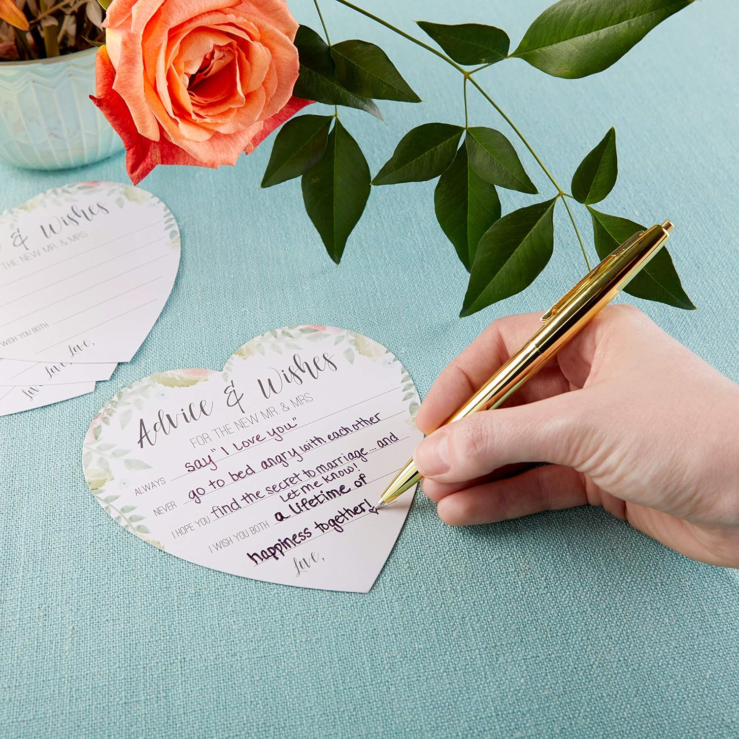 Amazon.com: Kate Aspen Floral Wedding Heart Shape (Set of 50) Games and ...