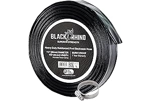 U.S. Pool Supply Black Rhino 1-1/2" x 100 FT Swimming Pool Backwash...