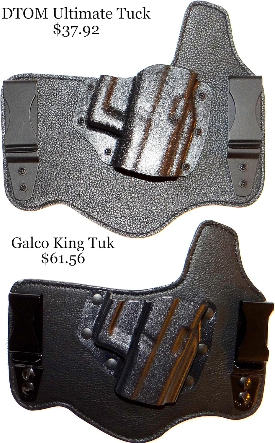 DTOM Ultimate Tuck IWB (Inside The Waistband) Hybrid Holster - RH, Black, fits Glk 17, 19, 26, 22, 23, 27