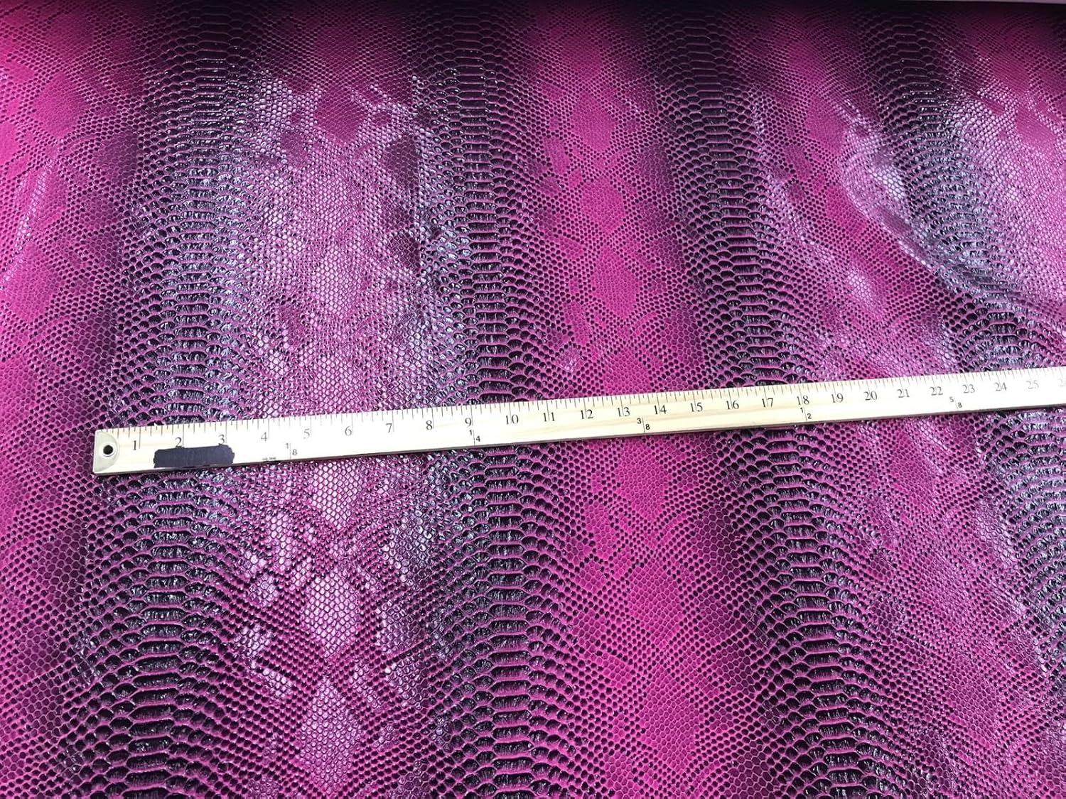 Magenta Faux Viper Snake Skin Vinyl-Faux Leather-3D Scales-Sold by The Yard.
