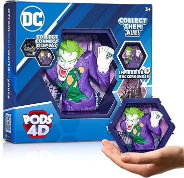 PODS 4D DC Joker | Unique Connectable Collectable Bobble-Head Figure that Bursts from Their World into Yours | Wall or Shelf Display | DC Toys and Gifts | Series 1 no. 418