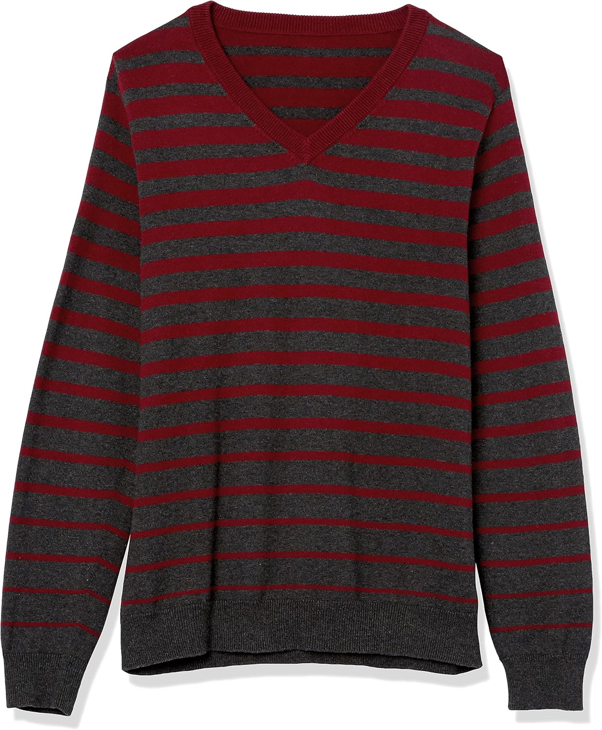 Men's 3D Variegated Stripe V-Neck Sweater