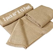2 Pack 40" x15 Feet Natural Burlap Fabric,Multipurpose Burlap for Weed Barrier and Gardening,Jute Fiber for Decoration,Wedding Ceremony Aisle Runner,Outdoor Plant Care,Tree Wrap,Party Decor