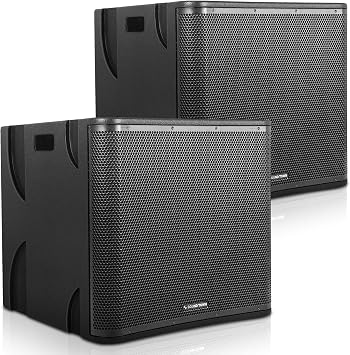 Sound Town 2-Pack 18" 1600 Watts Powered PA DJ Subwoofers with DSP, LPF, and Birch Plywood Enclosure, Black CARME-18SPW-PAIR