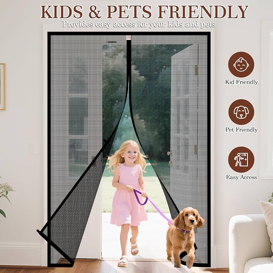 Yotache Reinforced Sewing Magnetic Screen Door Fits Door Size 50 x