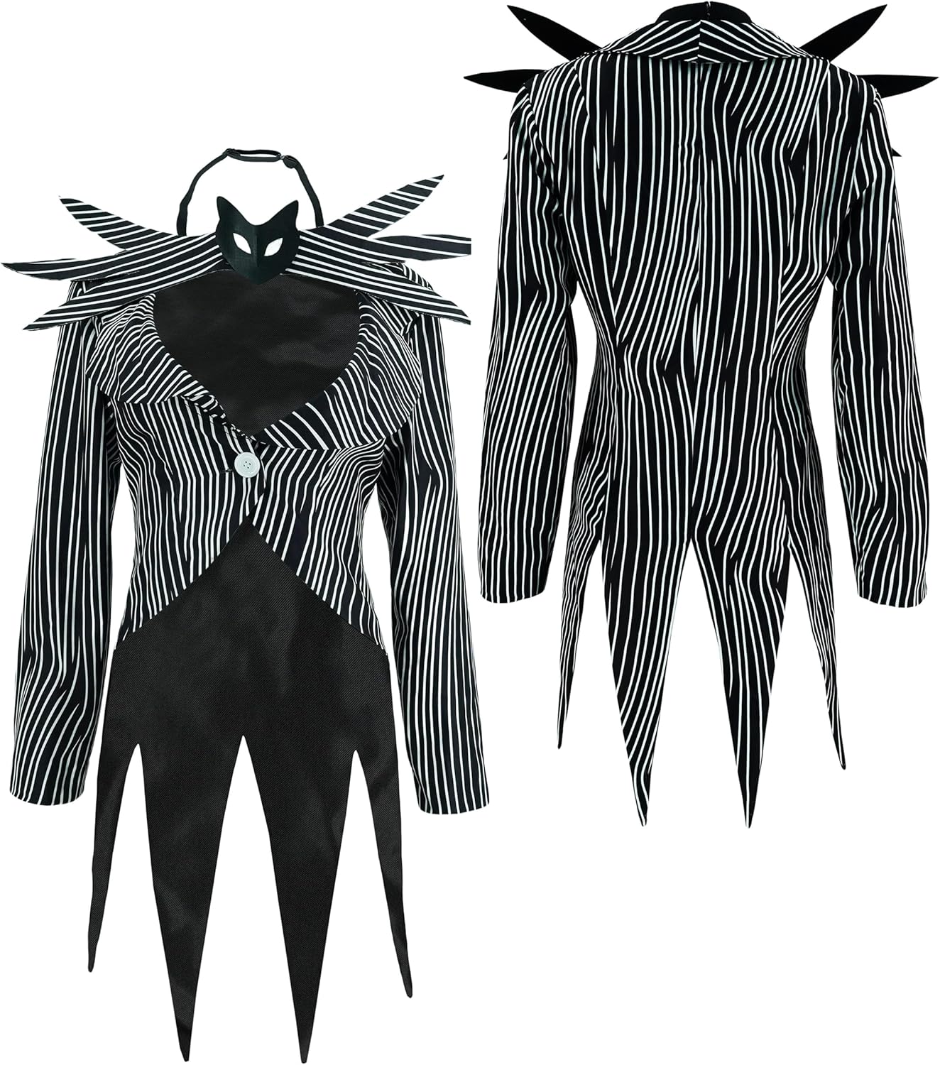 Poboola Jack Costume Christmas Nightmare Skeleton Halloween Costumes For Women Sally Cosplay Gothic Dress Jacket With Gloves