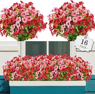 AGIRL Artificial Flowers Outdoor UV Resistant Fake Plant Garden Patio Decor
