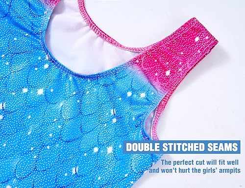 Miniatura 4 de TENVDA Gymnastics Leotards for Girls 2-12 Years Old Sparkly Multicolor Kids Tumbling Biketards Unitard