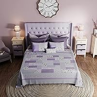 Vista 5 de Donna Sharp Juego de ropa de cama King – 3 piezas – Juego de edredón contemporáneo de algodón rosa lavanda con edredón King y dos fundas de almohada