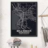 Vista 3 de Map of Bellingham, Washington, Evening (8x10)