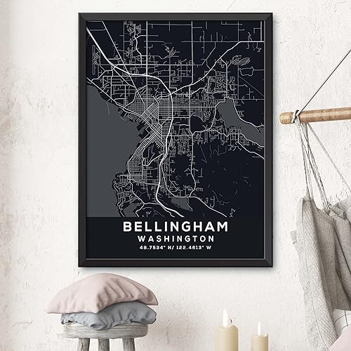 Miniatura 3 de Map of Bellingham, Washington, Evening (8x10)