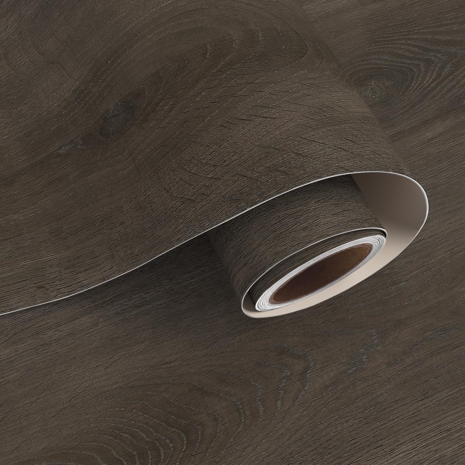 VaryPaper Dark Brown Wood Effect Peel and Stick Wallpaper 40cmx200cm Thick Wood Effect Sticky Back Plastic Vinyl Wrap for Kitchen Cupboards Counter Top Vinyl Covering Tabletops Furniture Wrap - Image 2