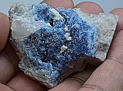 Unusual Deep Blue Vorobyevite Beryl (Rosterite) On Feldspar Matrix 185 Carat