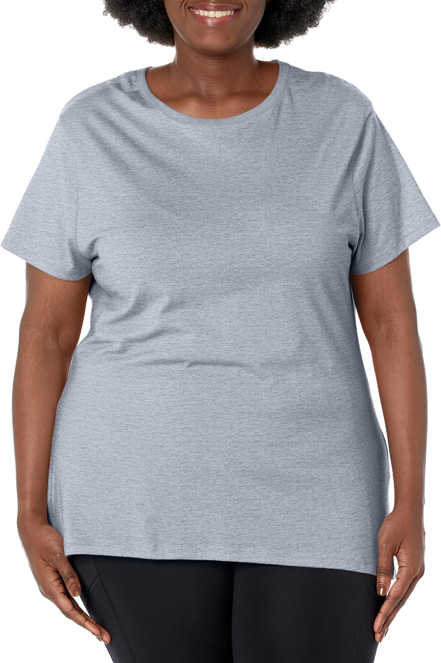 Womens Plus-Size Short Sleeve Crew Neck Tee