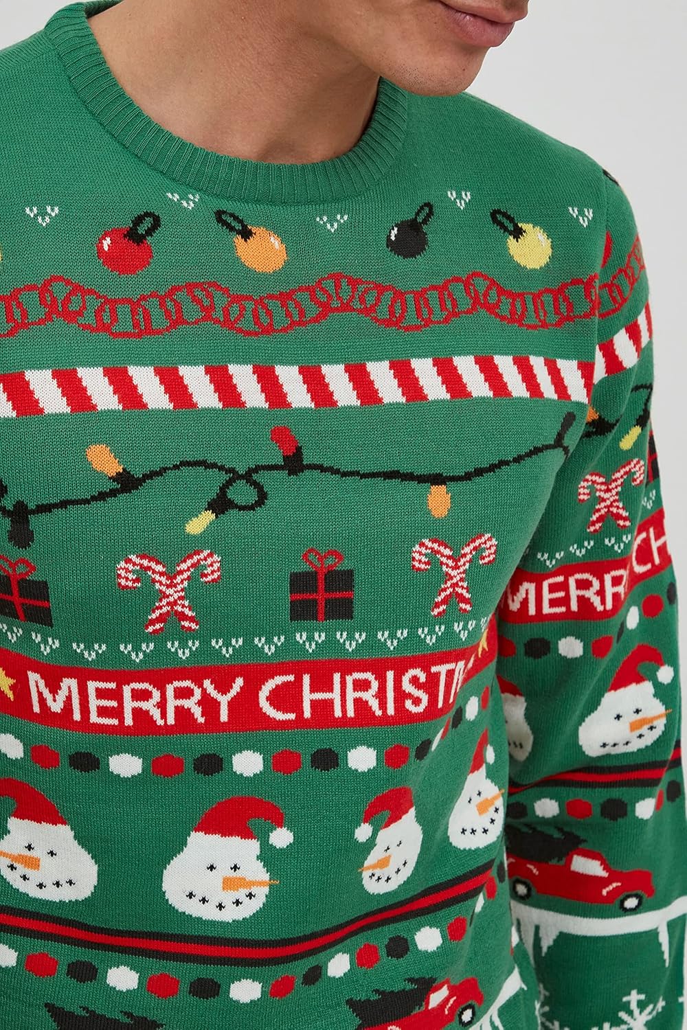 Pull De Noël En Tricot Pour Homme 11 Project PRRuben - Motif Festif, Col Rond - Coton Durable Better Cotton