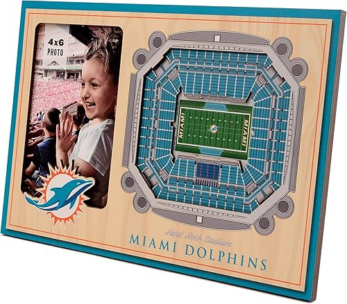 YouTheFan Marco de fotos NFL Miami Dolphins 3D con vista del estadio, estadio Hard Rock