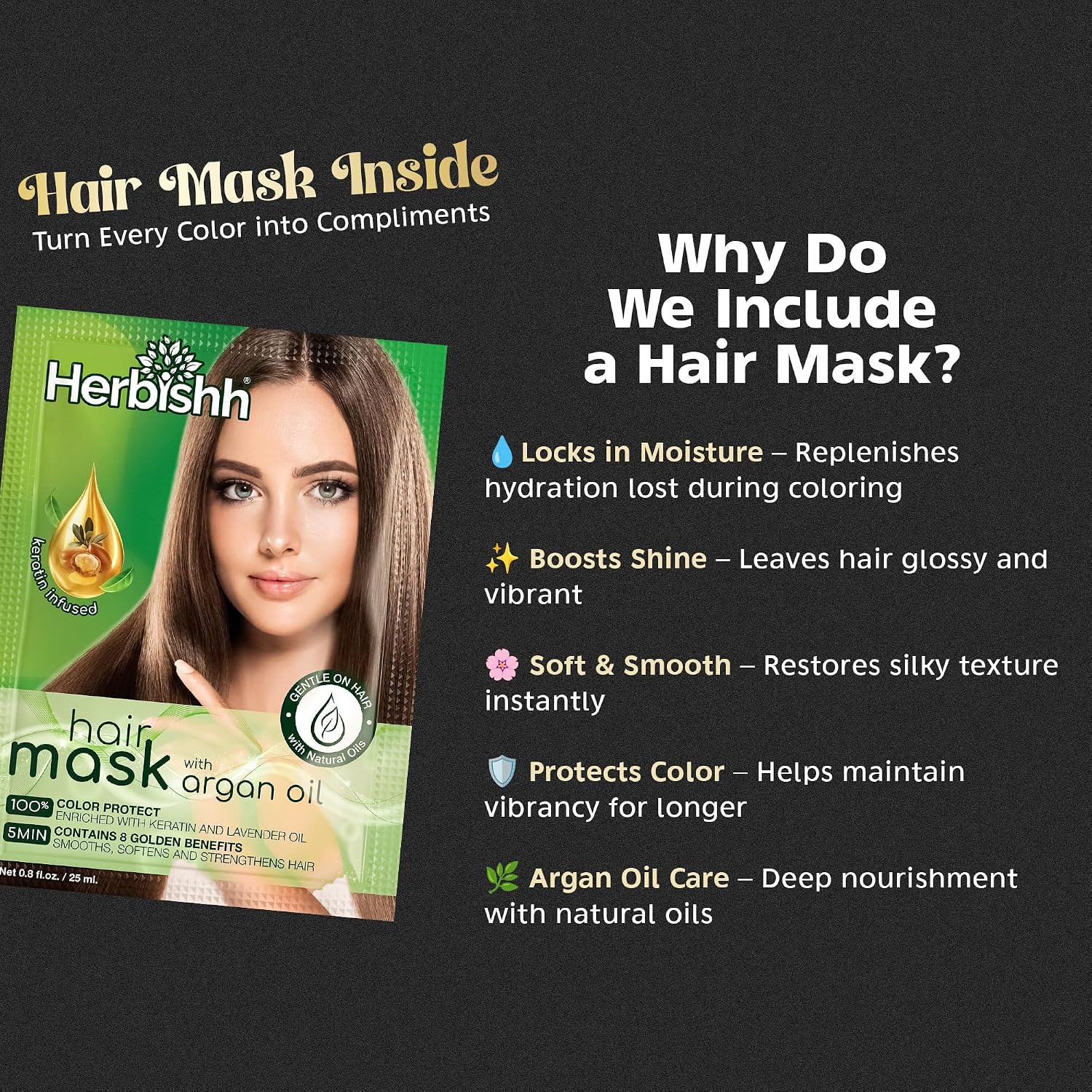 Herbishh Magic Hair Dye Shampoo – Colors Gray Hair in Minutes – Long Lasting – 500 Ml – 3-In-1 Ammonia-Free Color Treatment (Purple)