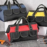 Vista 6 de Sanwuta Paquete de 3 Bolsas de Herramientas para Hombres con Fondo Duro Impermeable, Bolsa de Herramientas de Servicio Pesado con Boca Ancha Tipo